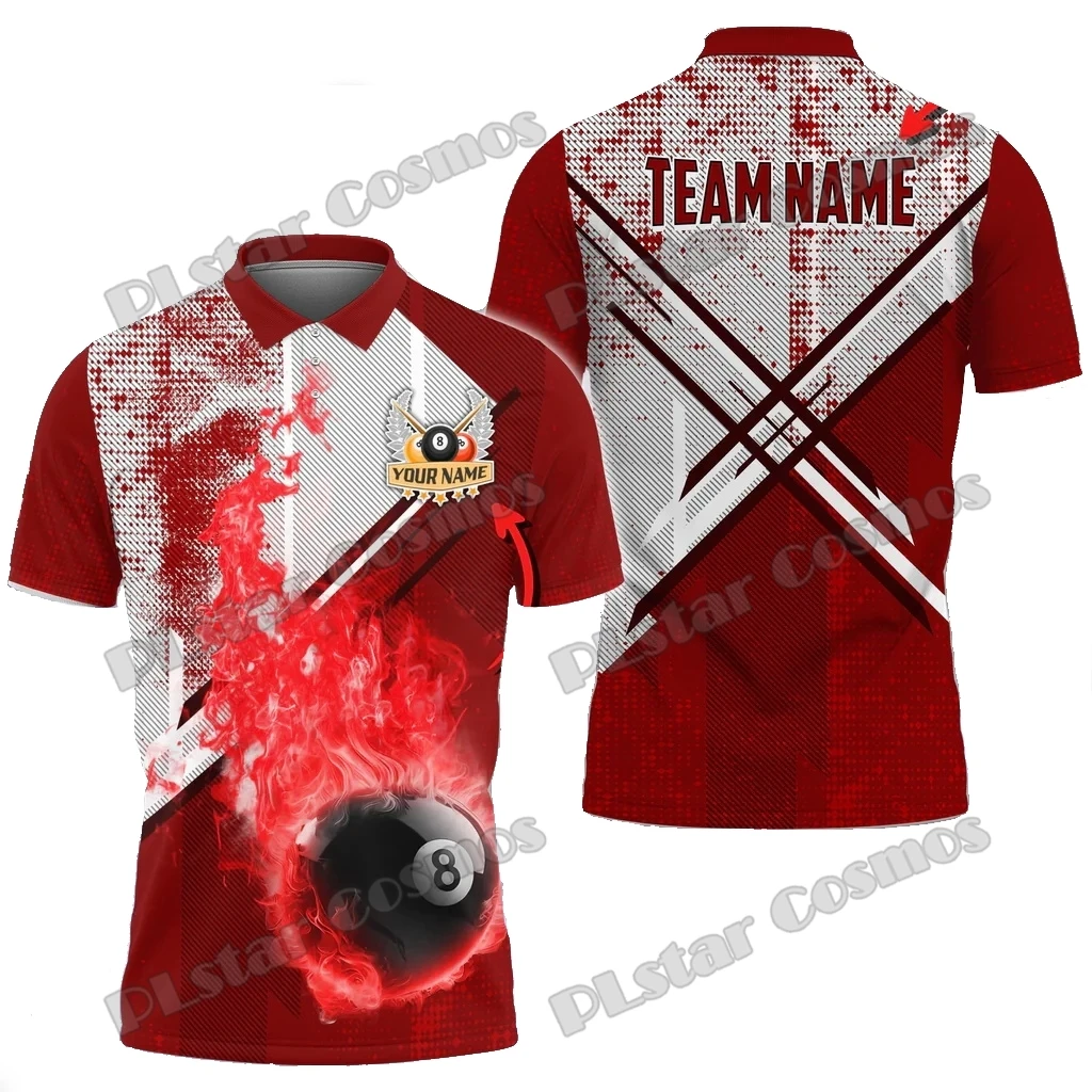 Billard Tornado Multi Color Options Personalisierter Name 3D-gedrucktes Herren-Poloshirt Sommer Unisex Casual Poloshirt WK186 – Detail 9