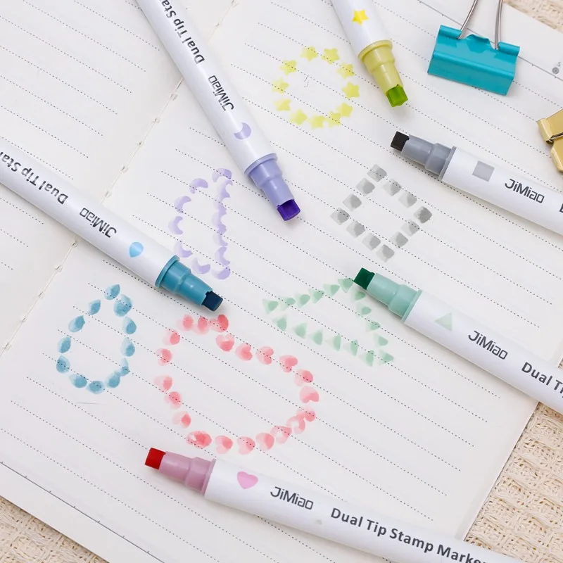6 Colors Double Headed Highlighter Marker Pen