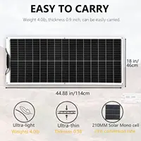 panneau solaire 500W 400W 200W 100W Kit flexibles Panneaux solaires photovoltaïques portables Câbles de connexion PV 12V 24V Module solaire pour Yacht RV, Camping, Maison, Bateau, Marine, Surface courbe - Durable, 4