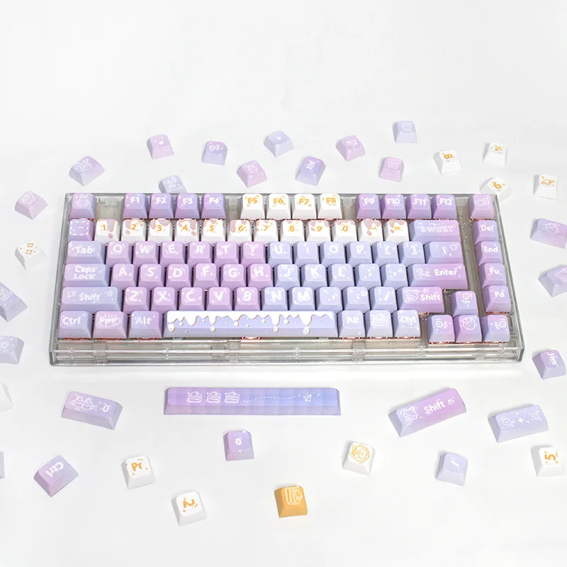 

Dreamy PBT Keycaps 128 Key XDA Profile Keycap Dye Sublimation Mechanical Keyboard Keycap for MX Switch GK64 Gaming Keyboard