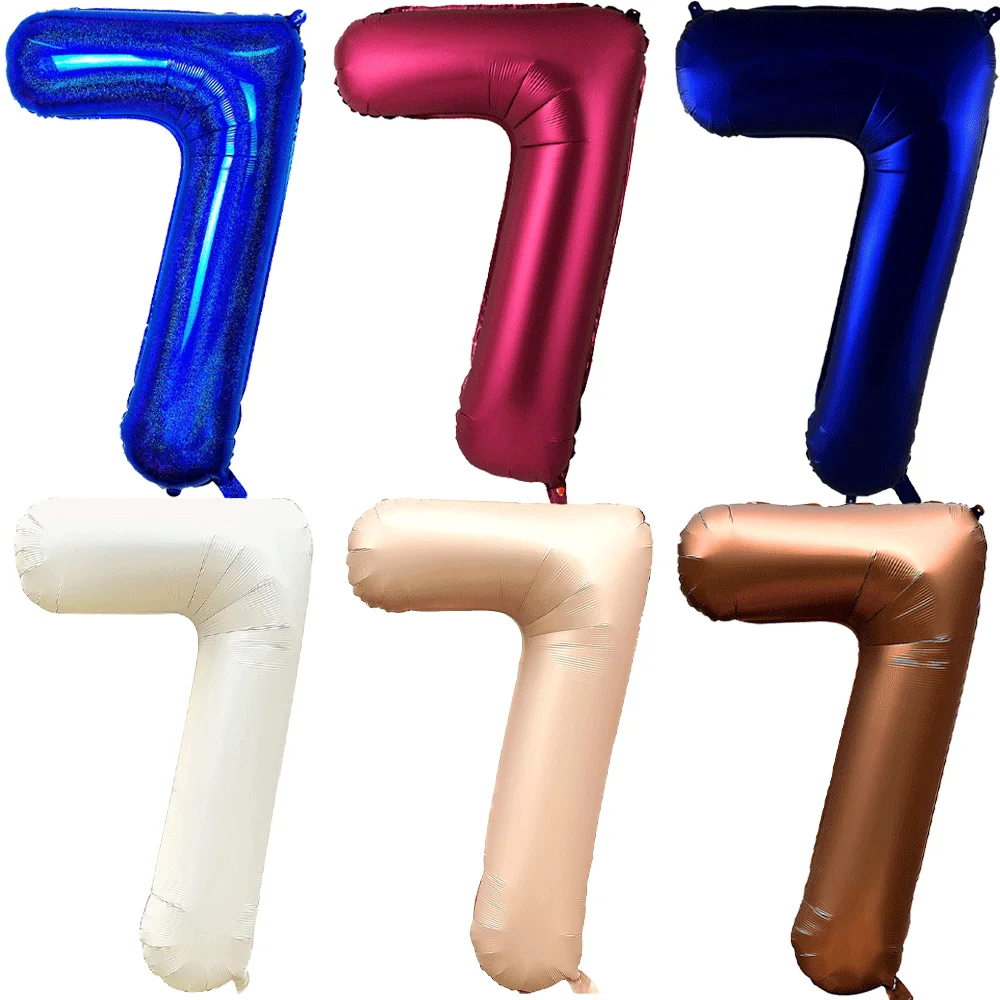 Große Zahlenballons, 40 Zoll, große 7-Ballon, Nummer 1, 2, 3, 4, 5, 6, 7, 8, 9, Geburtstags-Zahlenballons, Bachelorette-Jubiläumsdekoration