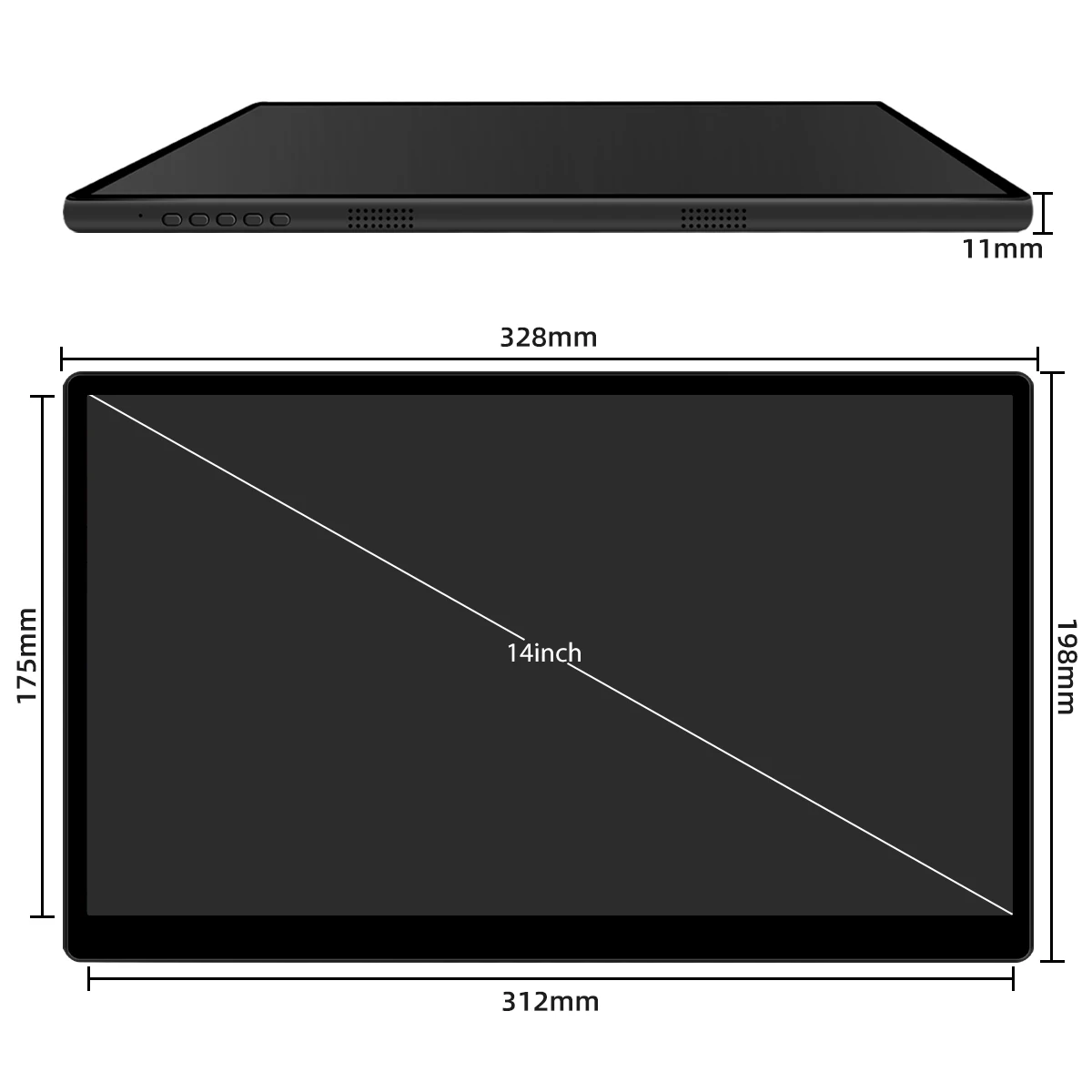 ޴   USB HDMI ȣȯ IPS ũ ÷ ̹ PC, Ʈ ġ XBOX ġ PS4 PS5, 14 ġ 1080P HD