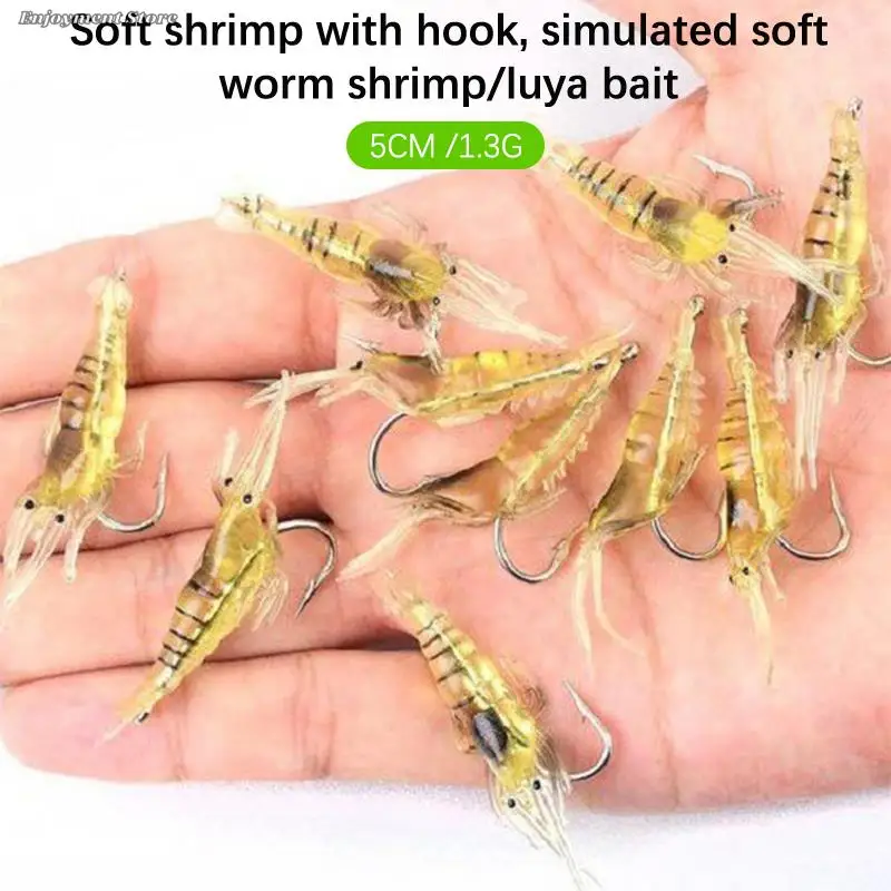 

1PC Soft Shrimp With Hook 1.3g4cm Soft Worm Shrimp Imitation Road Runner Bait Fake Bait Bionic Fishing Lure Warbler Bait Soft