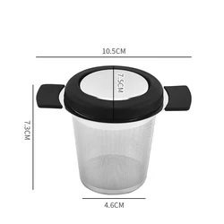 Stainless Steel Tea Infuser with Lid and Foldable Handle - Fine Mesh Tea Strainer (B)