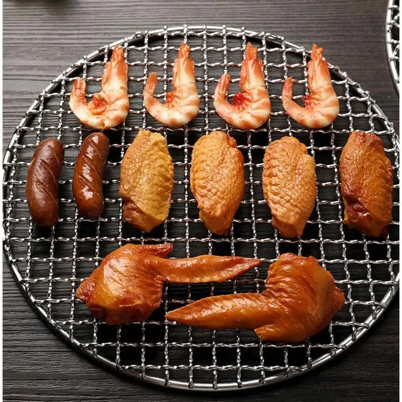 Grill replacement parts 304 Stainless Steel round BBQ net Grill Mesh Roast Nets Bacon Grill Tool Iron Nets barbecue accessories non-stick BBQ Mat Grid smoker accessories