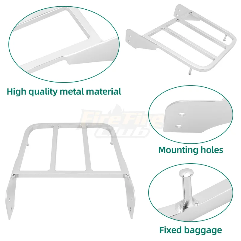 مسند ظهر للركاب ورف أمتعة للدراجات النارية متوافق...