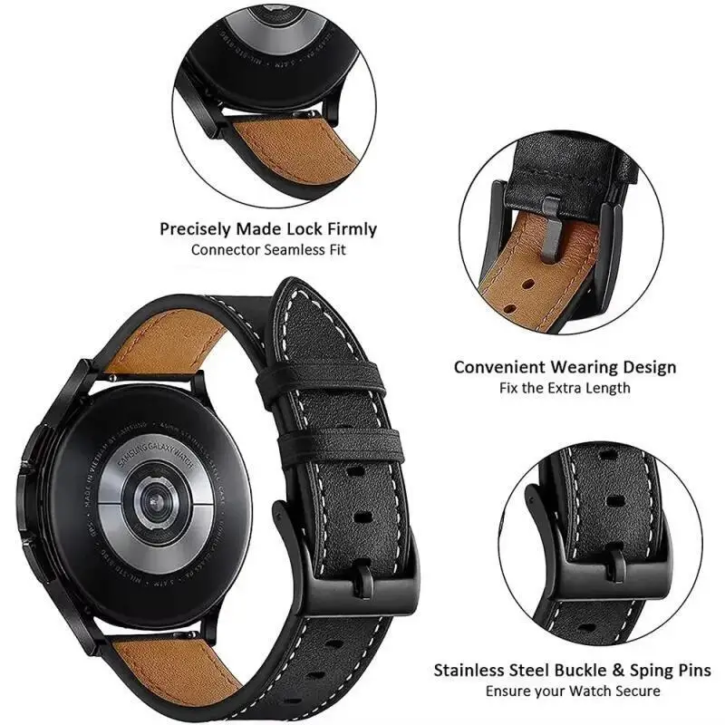Elegant 22mm Leather Watch Strap – Premium Wristband Bracelet in Classic Design