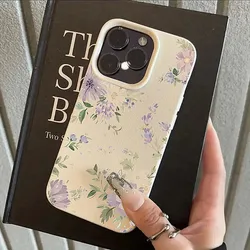 Purple Sun Leaf Lichee Pattern Silicone Phone Case Cover - iPhone 15 Plus (8)