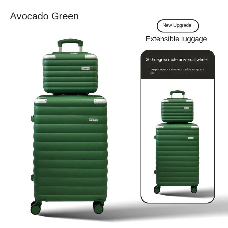 Set Of 2 Luggage Suitcases With Wheels And Telescopic Handle Black Blue_voghion.com