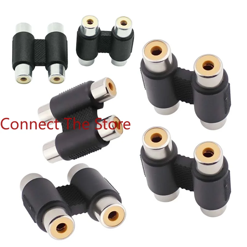 

7PCS RCA Double Row Female Seat Lotus Dual Pass Audio Conversion Head Straight Through Glue