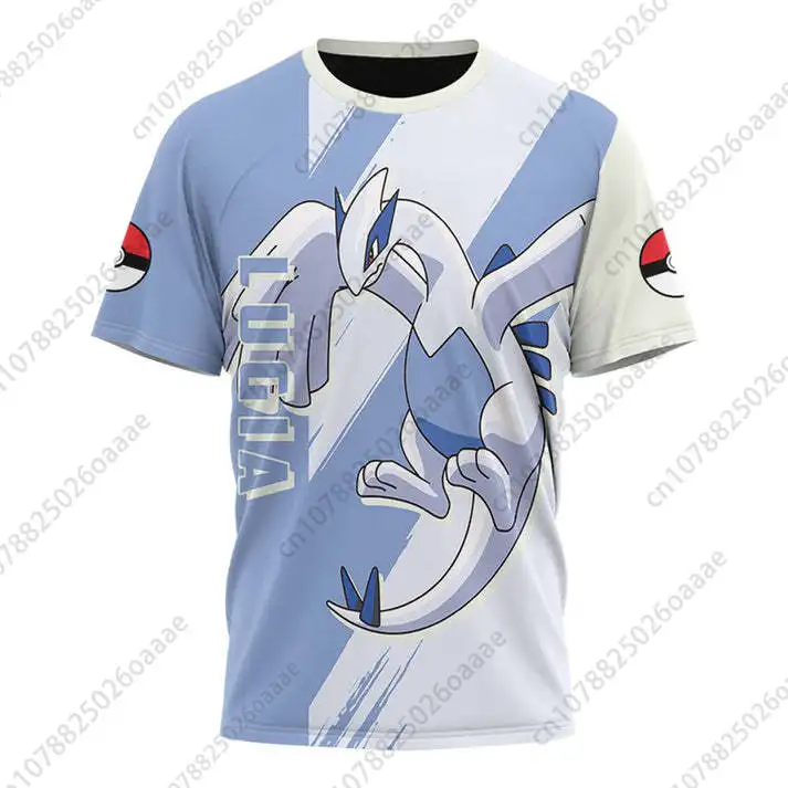 

Pokemon Lugia Mewtwo Men's and Women's 3D T-shirts Sports and Leisure Children's Short Sleeves