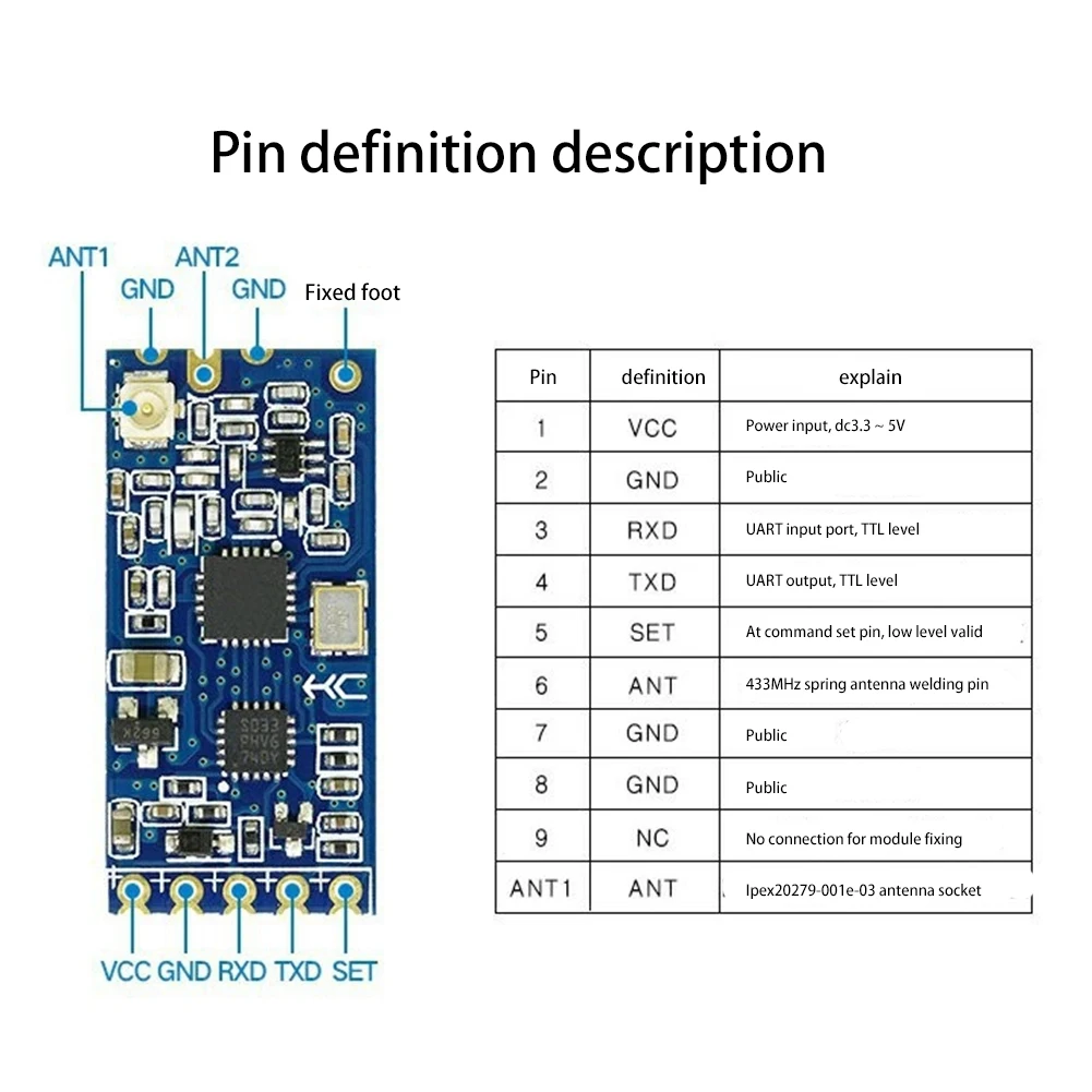 HC-12 무선 직렬 포트 모듈, 블루투스 HC12 대체, SI4463, 433Mhz, 1000M