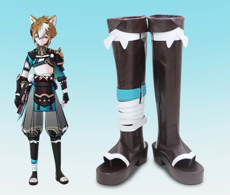 

Game Gorou Cosplay Boots Halloween Carnival Custom Made Shoes