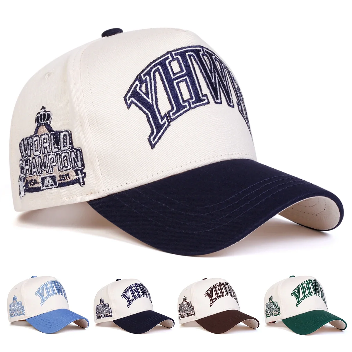 Unisex YHWH Baseballkappen mit Buchstabenstickerei, verstellbar, für den Außenbereich, für Frühling und Herbst, lässiger Sonnenschutzhut