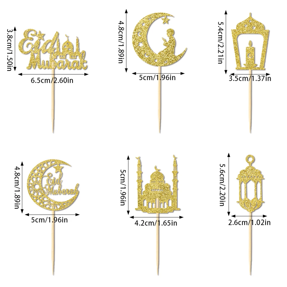 Decoration Gateau Eid Mubarak Cake Toppers Ramadan Décoration De Gâteau