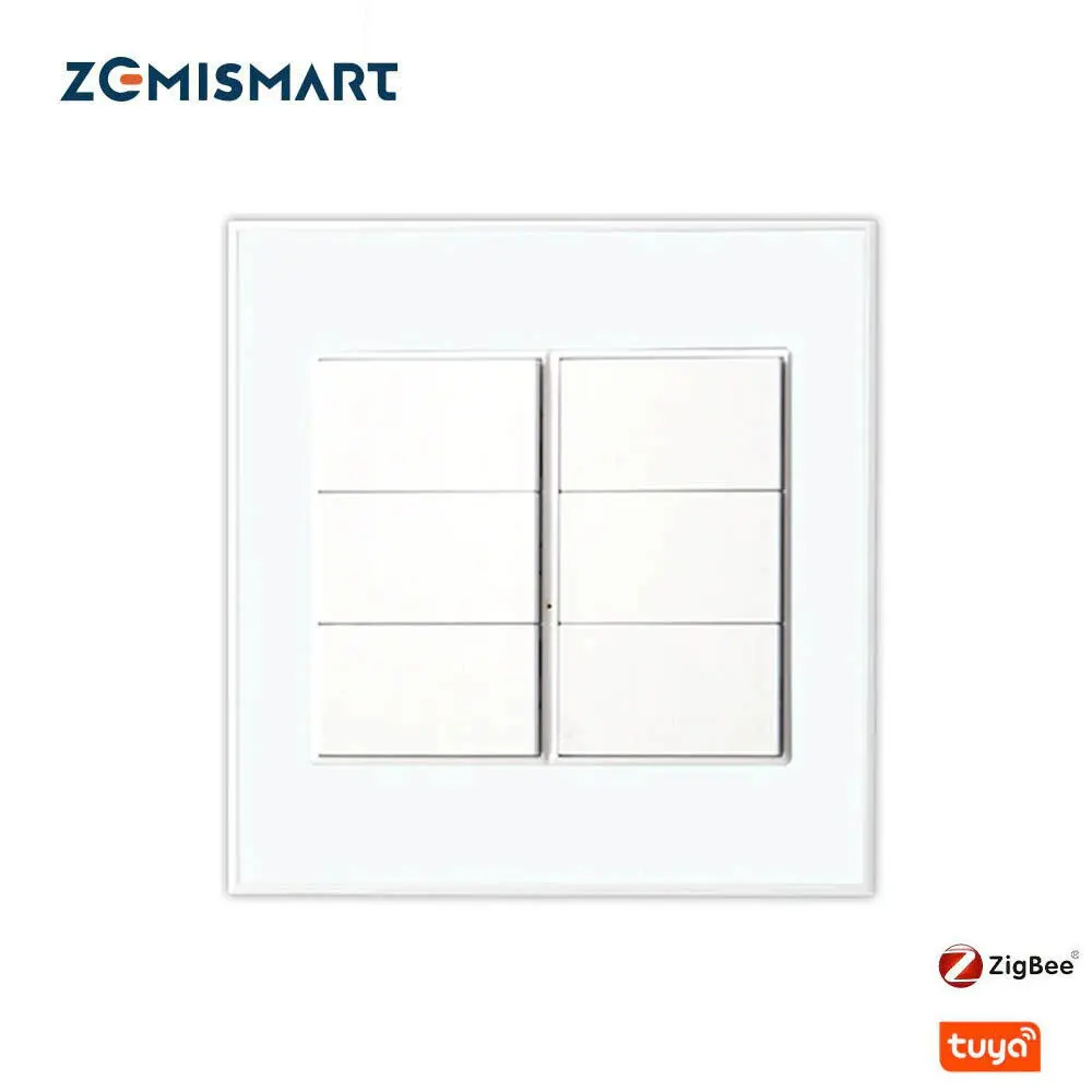 Zemismart Tuya Zigbee 4×4 Interruptor Gangues Interruptor Botão Neutro Necessário Alexa Google Home Controle para Brasil Coreia