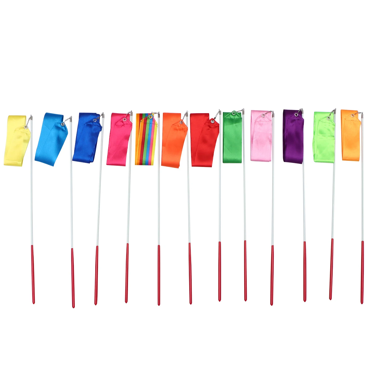 Gymnastics Ribbon 12pcs 4m Colorful for Rhythmic Gymnastics Ballet Dancing Art for Kids Adults gymnastics ribbon