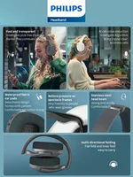 Original Philips TAH7508 Wireless Bluetooth Headset Over-ear Hood Headphones Esports Gaming Hi-Fi with HD Microphone Earphone 2