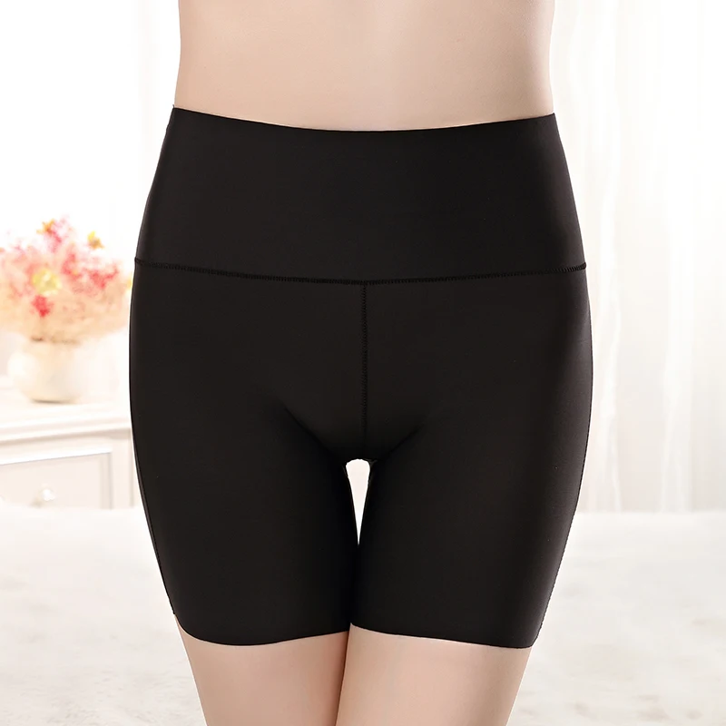 Women High Waist Ice Silk Safety Shorts Pants Seamless Nylon Panties Boyshorts Skirt Pants Girls Slimming Underwear