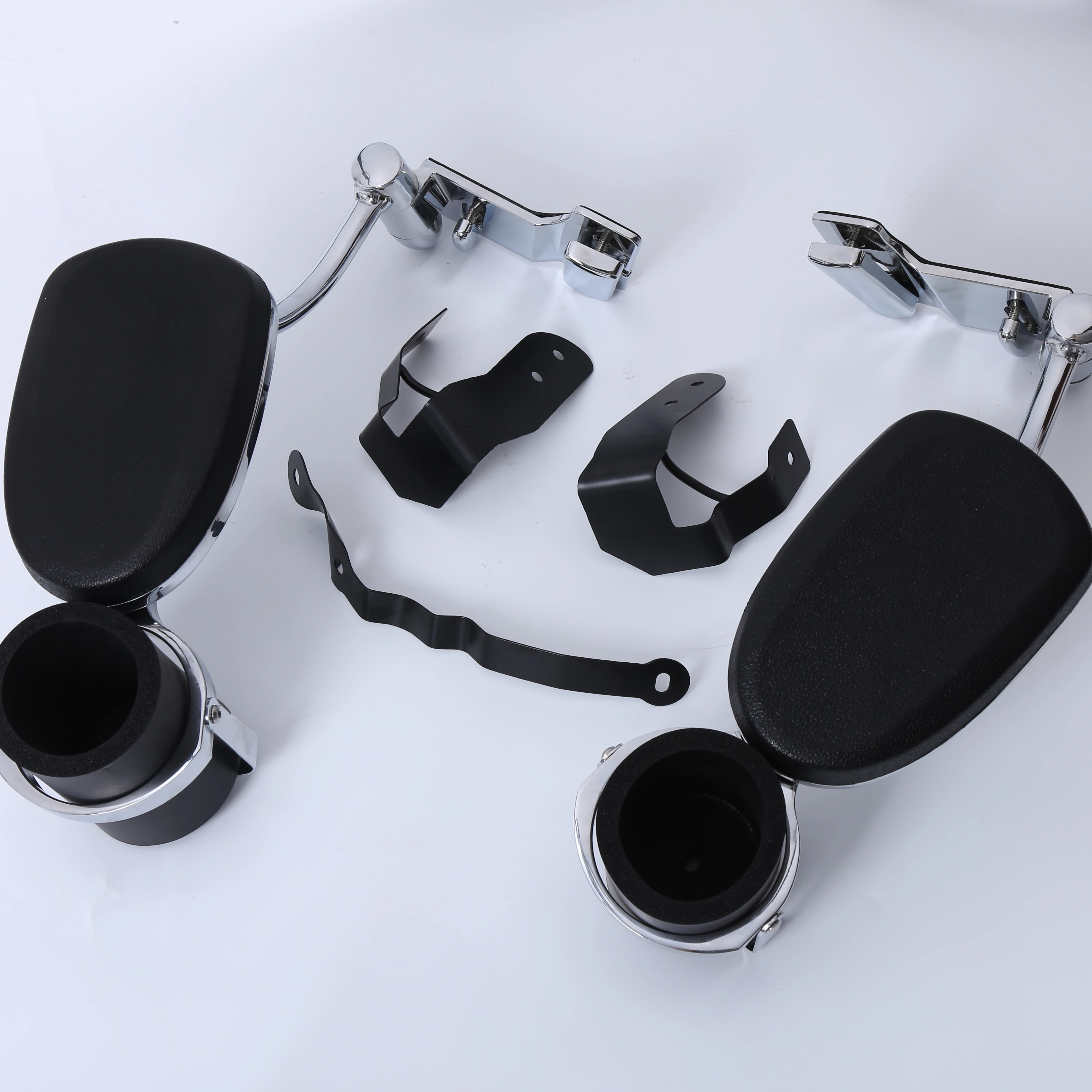 

Swing-Out Padded Passenger Armrests with Drink Cup Holder for 2001-17 Honda Gold Wing GL1800 Motorcycles