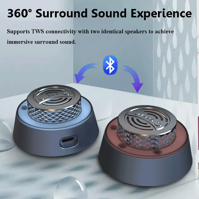 Mini Bluetooth Speaker Shower Subwoofer IP67 Waterproof Handsfree Call Loudspeaker With Suction Cup for Bathroom Pool Beach