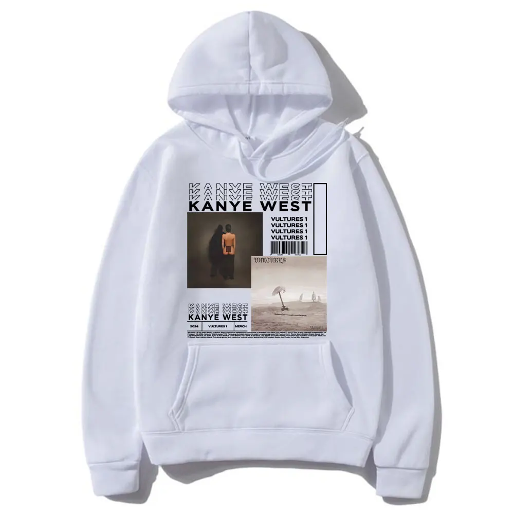 Rapper Kanye West Vultures 1 New Album Graphic Hoodie Concert Fans Merch Hoodies Men's Hip Hop Oversized Sweatshirt Streetwear