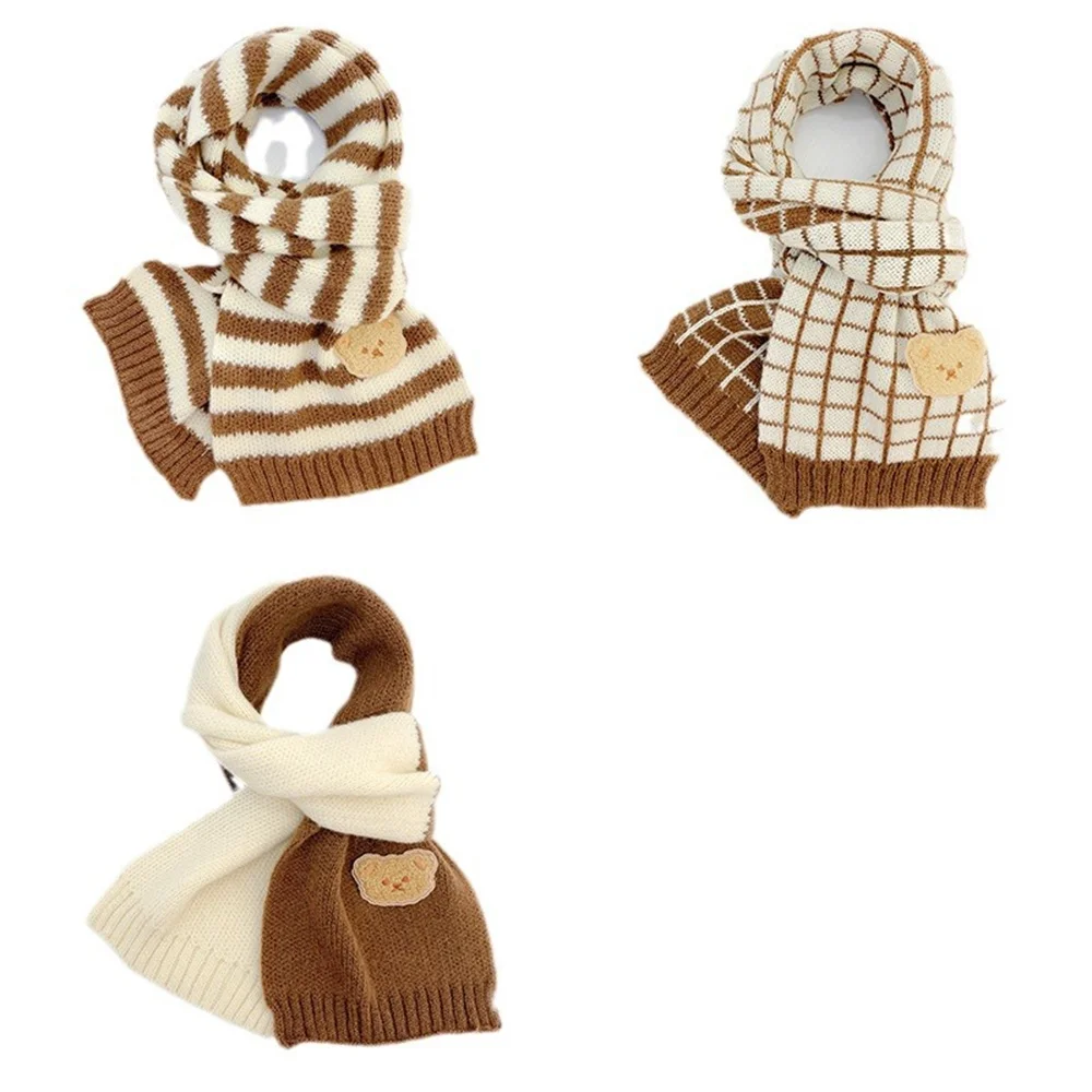 Kids Scarf Boys Girls Baby Winter Warm Bear Scarf Knit Shawl Children Neck Collar Keep Warm Accessories Cheap Parent