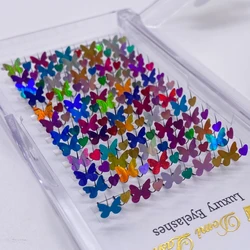 Butterfly Glitter 3D Mink False Eyelash Extensions - Soft Natural Decorative Lashes - 15mm (FGBF 12ROW)