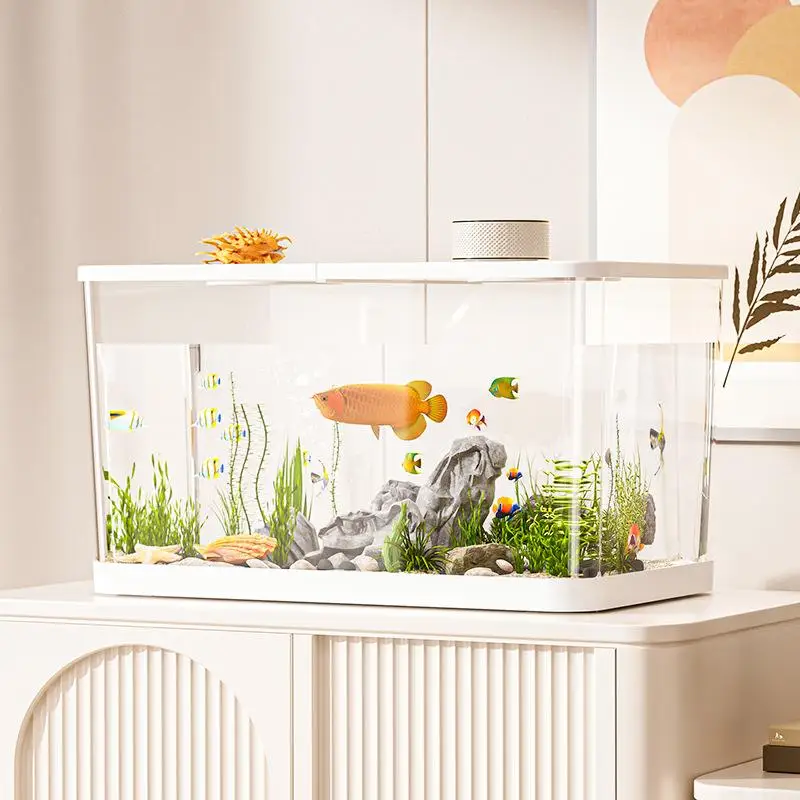 Small Fish Tank - Transparent Acrylic Container, with Water Pump