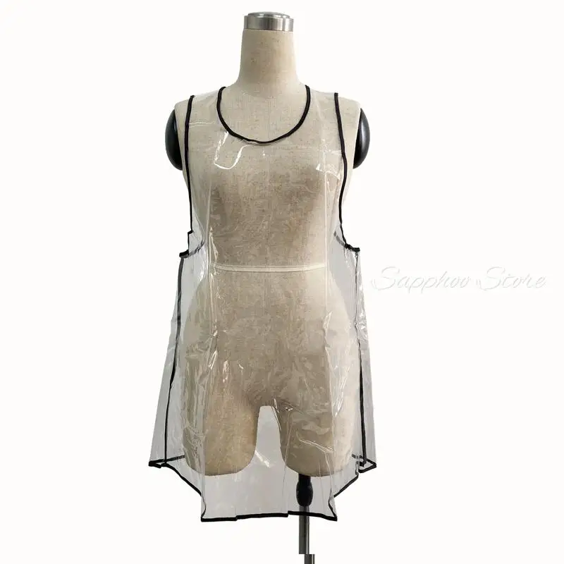 Barber Shop Pet Groomer Working Aprons Hairdressing Apron Hair Salon Waterproof Transparent TPU Apron With Pocket For Salon 6
