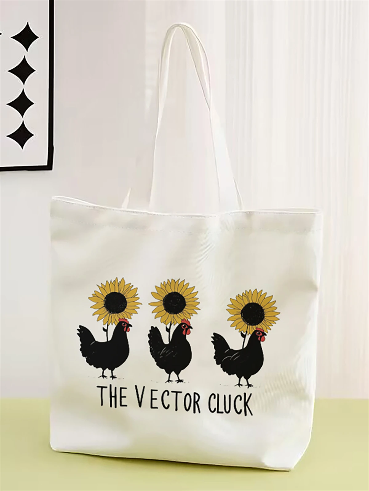 1pc， Handbag, reusable fashionable handbag, multifunctional handbag, printed canvas shopping bag