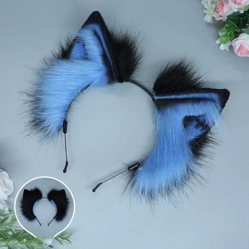 

Cartoon Headband Wolf Ears Shape Hair Hoop Plush Party Headpiece Hair Band Party Cosplay Costume Props Unisex Drop Shipping