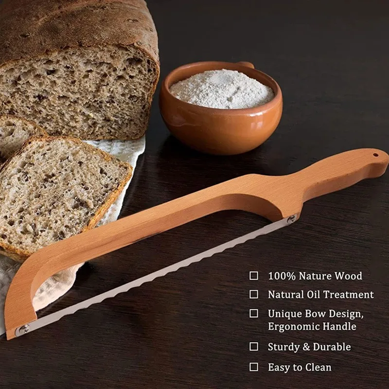 Fiddle Bow Bread Knife Left or Right-Handed