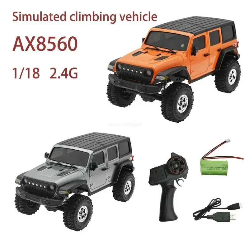 

Waterproof Rc Car Full Proportional Rock Crawler Led 2.4g Ax8560 1/18 Rtr Light Off-Road Climbing Truck Vehicles Models Toy Gift