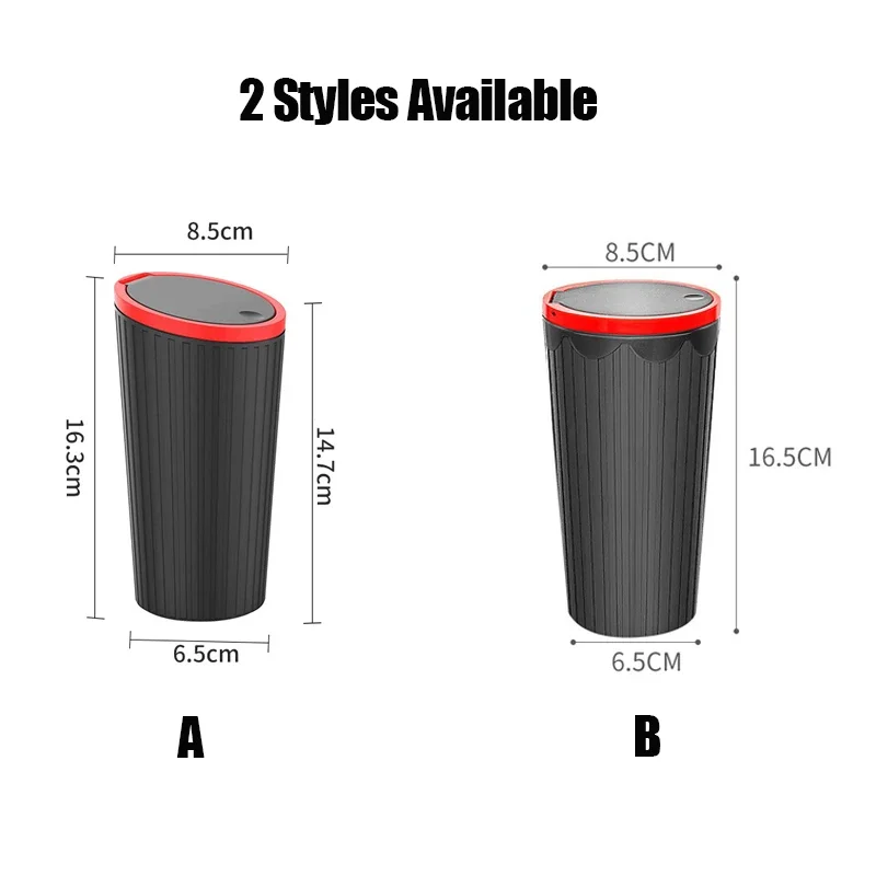 Mini Car Trash Bin Can Auto Dust Organizer Rubbish Bag Garbage Container Storage Box Car Interior Bucket Auto Accessories