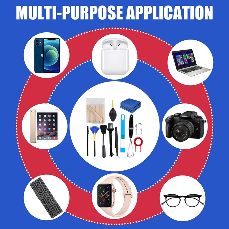 Cleaning Kit Keycap Puller Speaker Clean Phone Charging Port Cleaning Tool For Keyboard Airpods Earbuds Camera USB Port 6