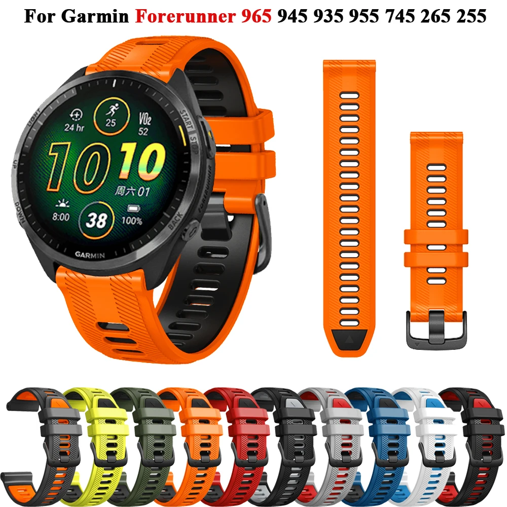 

Original Silicone Band Strap For Garmin Forerunner 965 945 Smart Watch 22mm for Forerunner965 Official Bracelet Wristband Correa