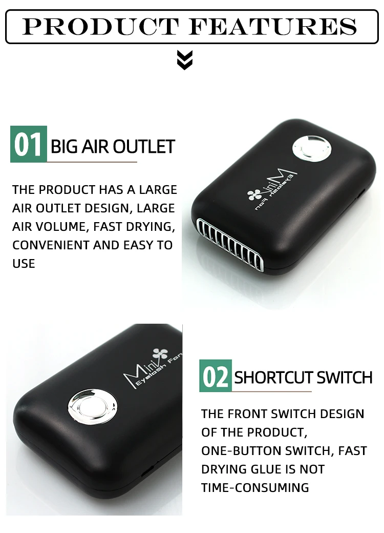 Description Picture 5 of itemUSB Rechargeable Portable Eyelash Fan Dryer Blower Mascara Glue Fast Dry False Eye Lash Extension Supplies Grafted Eyelashes Fan