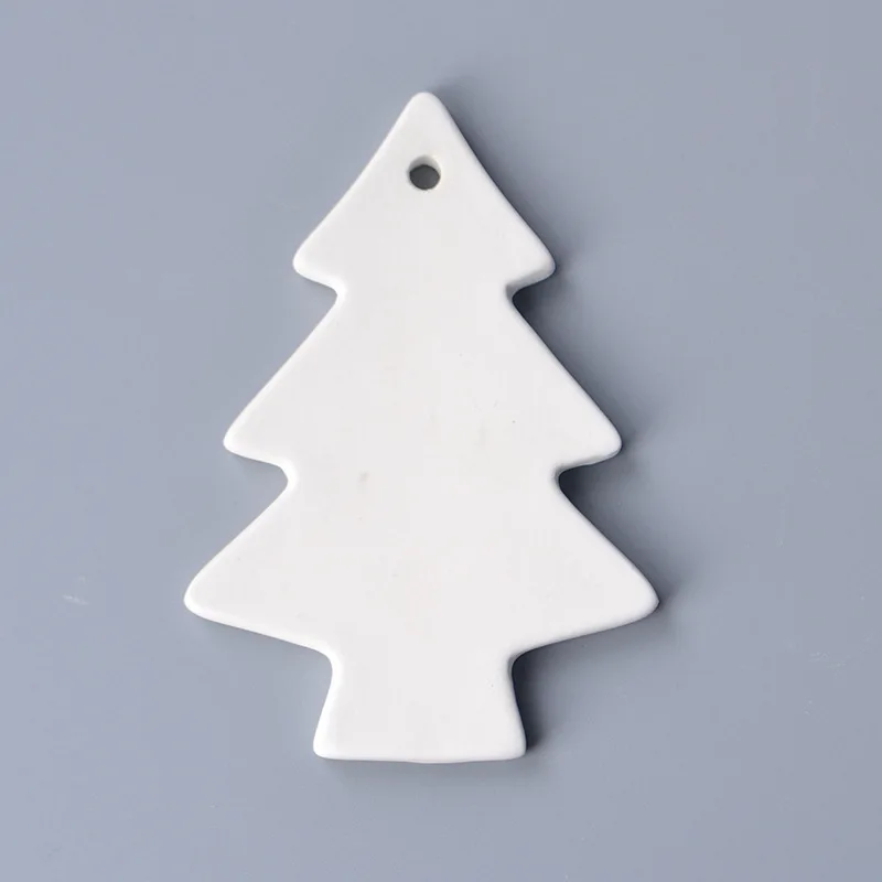 10PC Sublimation Blank Ceramic 3 inch Round Star Pendant Circle Christmas Ornaments Xmas Tree Decor Double Sided Printing