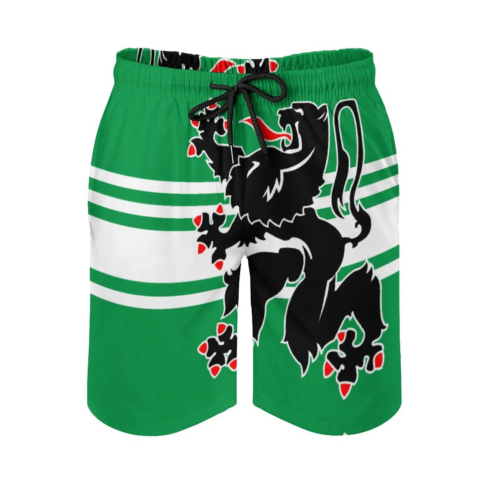 

Flag of Oost Vlaanderen Anime CausalTop Quality Adjustable Drawstring Breathable Quick Dry Men's Beach ShortsLoose Loose Elastic