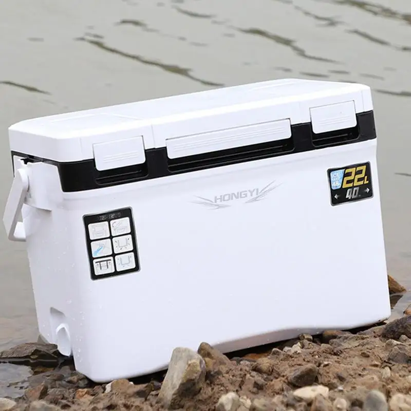 22L Fishing Cooler Box Tackle Box Camping Cooler Tank Gear Tool Container Outdoor Food Drink Refrigeration Case Organizer