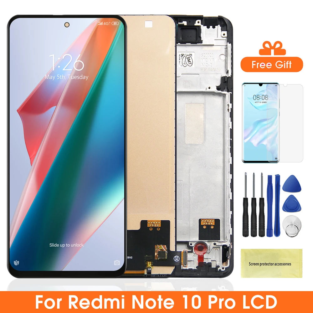 Xiaomi Redmi not 10 için 100% test ekran Pro M2101K6G M2101K6R LCD ...