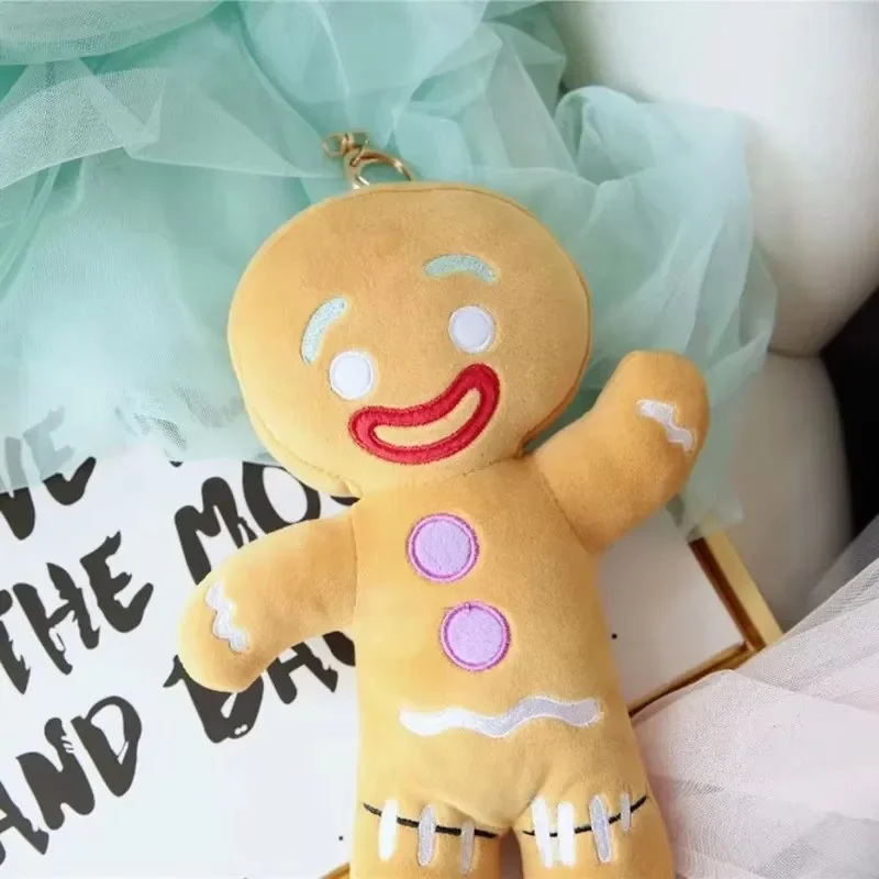 Cute Gingerbread Man Plush Toy Soft Stuffed Christmas Tree Ornament Room Decor for Birthday & Holiday Gift Xmas Party Decoration