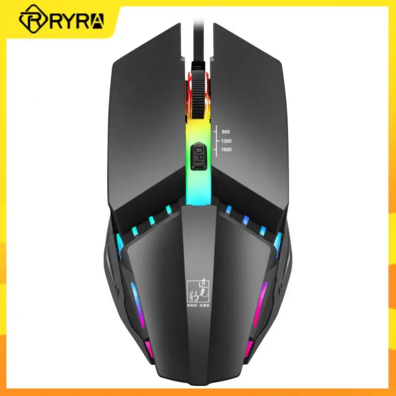 

RYRA Wired Gaming Mouse 1600DPI Ergonomic Design USB Gaming Mice RGB Light Computer Mouse Gamer Mouse For PC Laptop