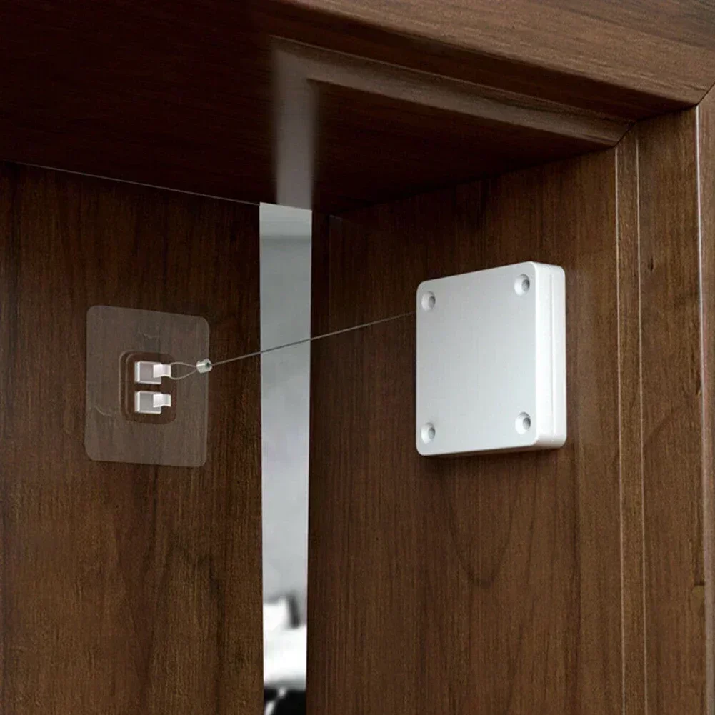 Automatic Sensor Door Closer Punch-Adjustable Door Stopper Automatically Close Bracket Closer Home Improvement