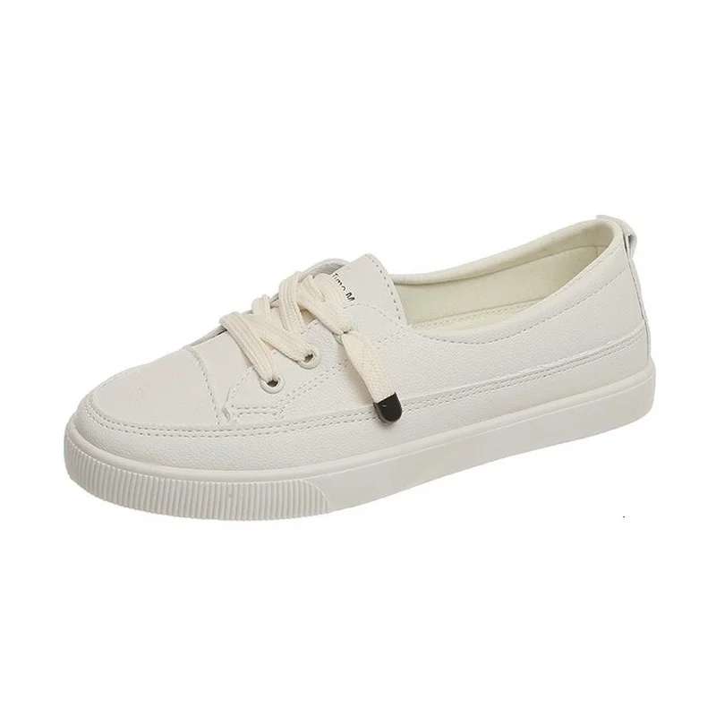 Comemore Summer Low Women's Loafers New Pu Leather Loafers Women Flat Sneakers Casual Shallow White Sports Shoe women loafers