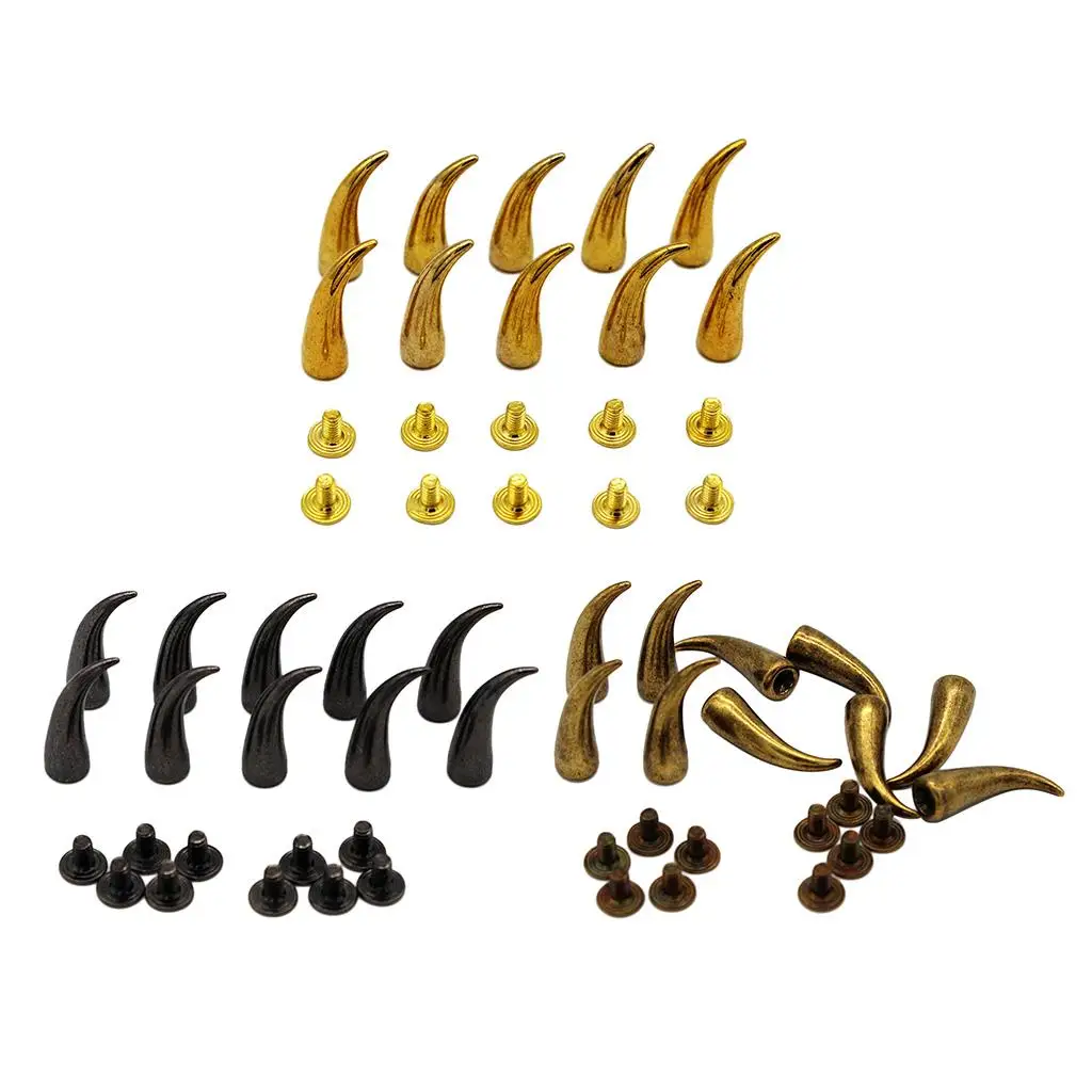 Set of 10 Bending Cone Rivets Fasteners Studs Rivets Sewing Leather craft Bag Jeans