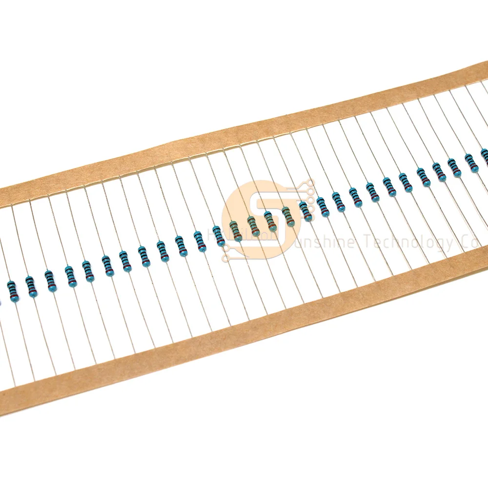 50pcs 1/2W 1% Metal film resistor 0R-4.7M 0.1R 150R 200R 240R 470R 1K 2.4K 4.7K 10K 24K 51K 750K 0.1 0.22 100 300 470 ohms 0.5W metal film resistor metal film resistors