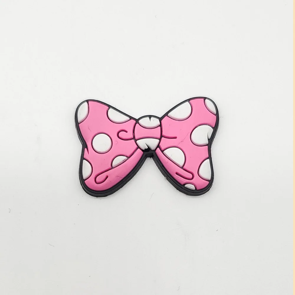 1pcs Sale Cute Minnie Mouse Bow-Knot PVC Shoe Buckle Wholesale Cartoons  Croc Charms Accessories Decorations Kid X-mas Party Gift