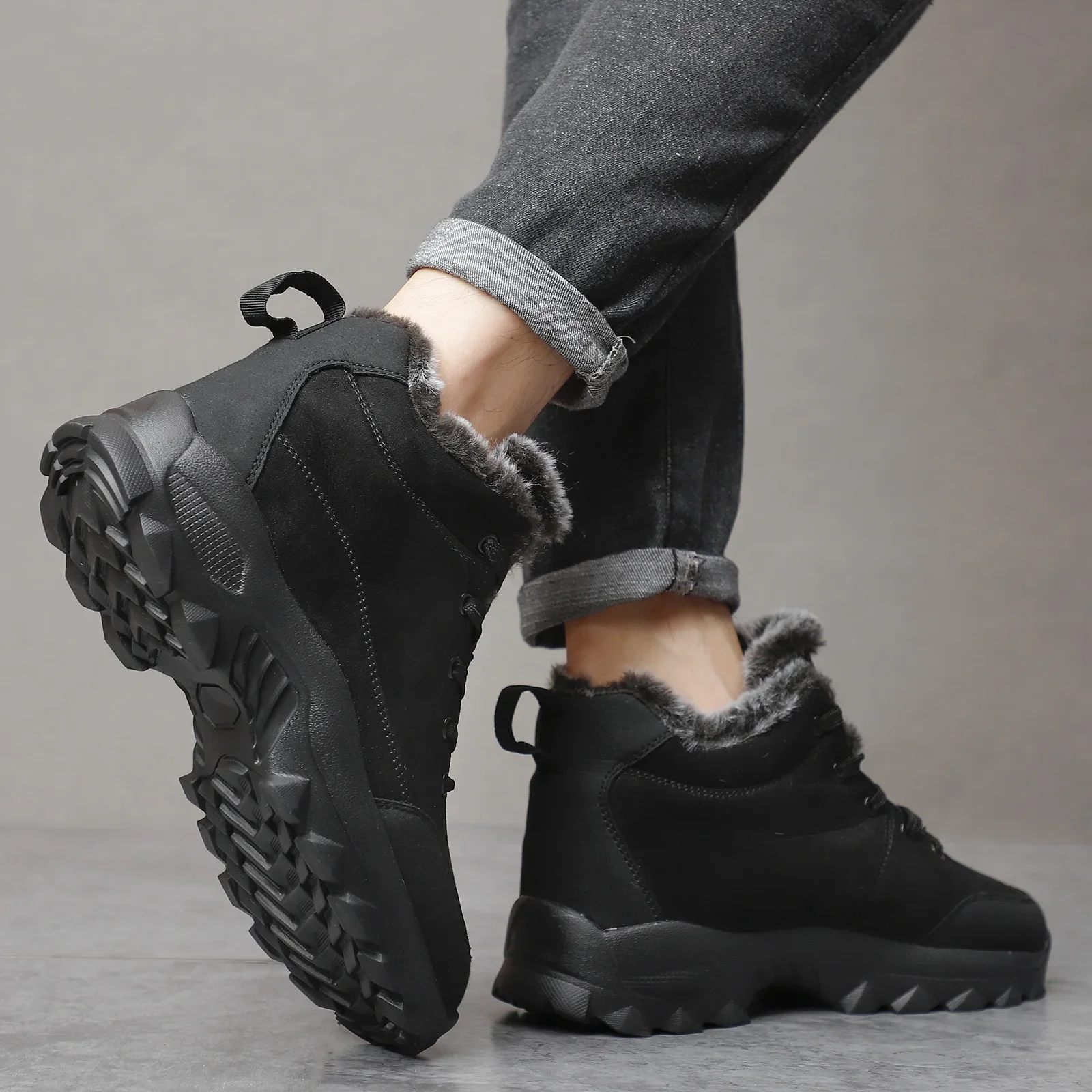 Men Winter Snow Boots with Fur Outdoor Sneakers Men Shoes 2023 New Male Warm Footwear Ankle Boots for Men Botines Botas Hombre - 6